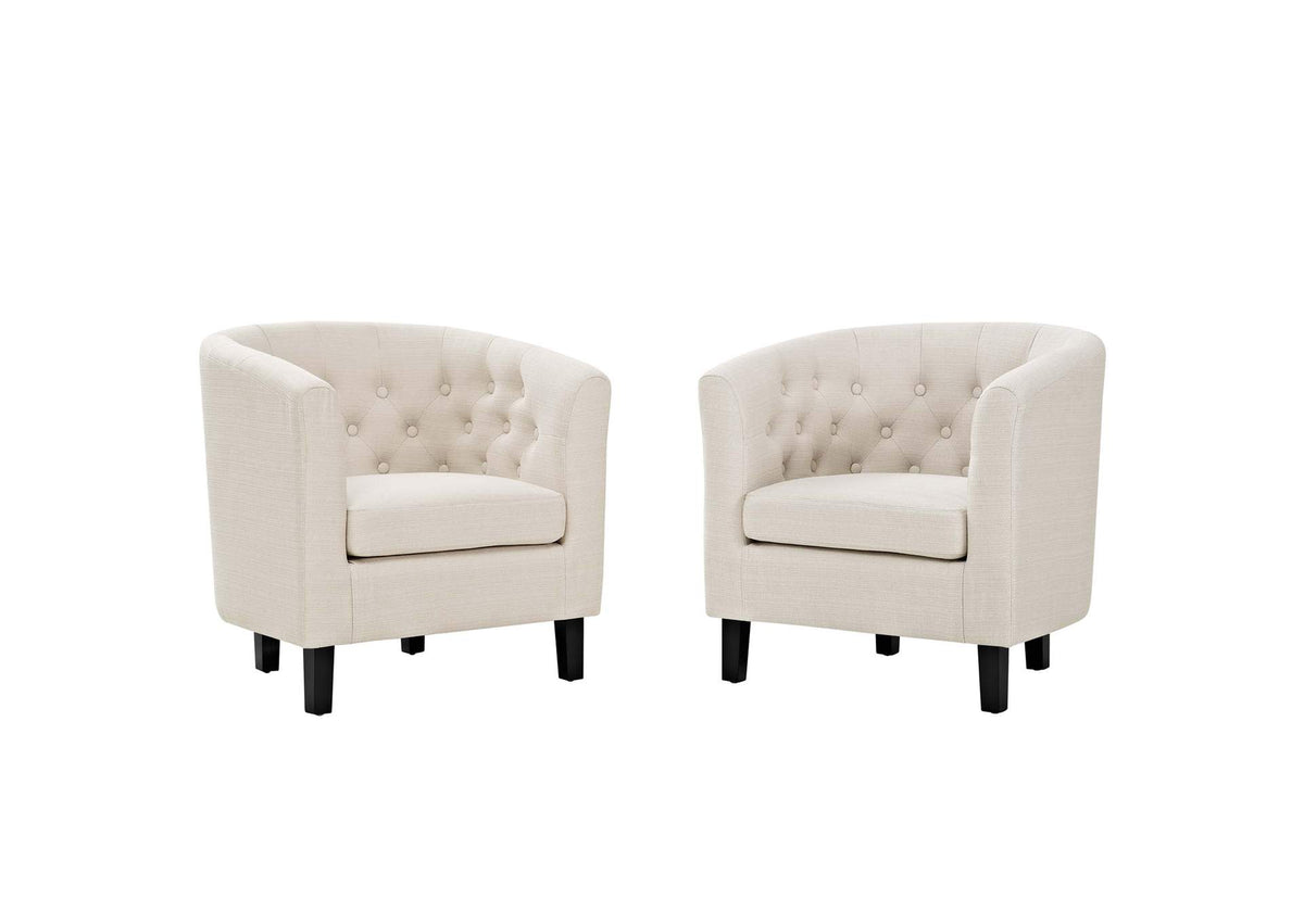 EEI-3150-BEI-SET Prospect 2 Piece Upholstered Fabric Armchair Set By Modway