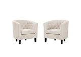 EEI-3150-BEI-SET Prospect 2 Piece Upholstered Fabric Armchair Set By Modway