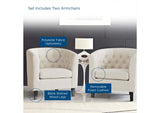 EEI-3150-BEI-SET Prospect 2 Piece Upholstered Fabric Armchair Set By Modway