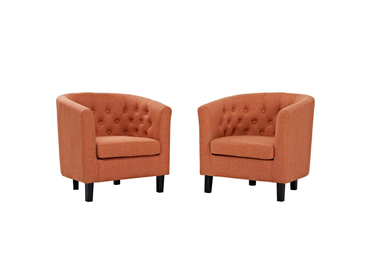 EEI-3150-ORA-SET Prospect 2 Piece Upholstered Fabric Armchair Set By Modway