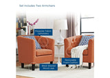 EEI-3150-ORA-SET Prospect 2 Piece Upholstered Fabric Armchair Set By Modway