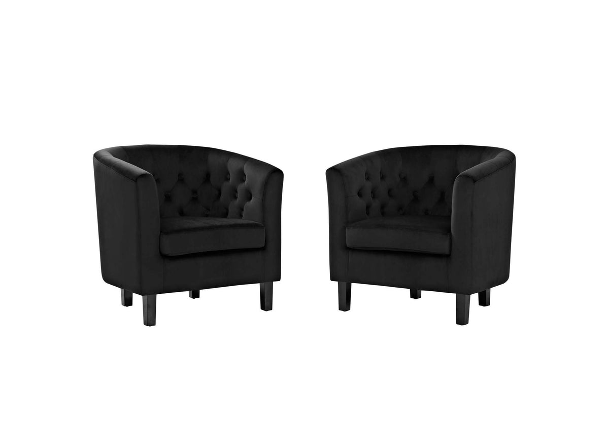 EEI-3153-BLK-SET Prospect 2 Piece Performance Velvet Armchair Set By Modway