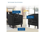 EEI-3153-BLK-SET Prospect 2 Piece Performance Velvet Armchair Set By Modway