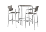 EEI-3157-SLV-GRY-SET Shore 3 Piece Outdoor Patio Aluminum Pub Set By Modway