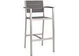 EEI-3157-SLV-GRY-SET Shore 3 Piece Outdoor Patio Aluminum Pub Set By Modway
