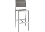EEI-3158-SLV-GRY-SET Shore 3 Piece Outdoor Patio Aluminum Pub Set By Modway