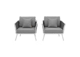 EEI-3162-WHI-GRY-SET Stance Outdoor Patio Aluminum Armchair Set Of 2 By Modway