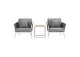 EEI-3163-WHI-GRY-SET Stance 3 Piece Outdoor Patio Aluminum Sectional Sofa Set By Modway