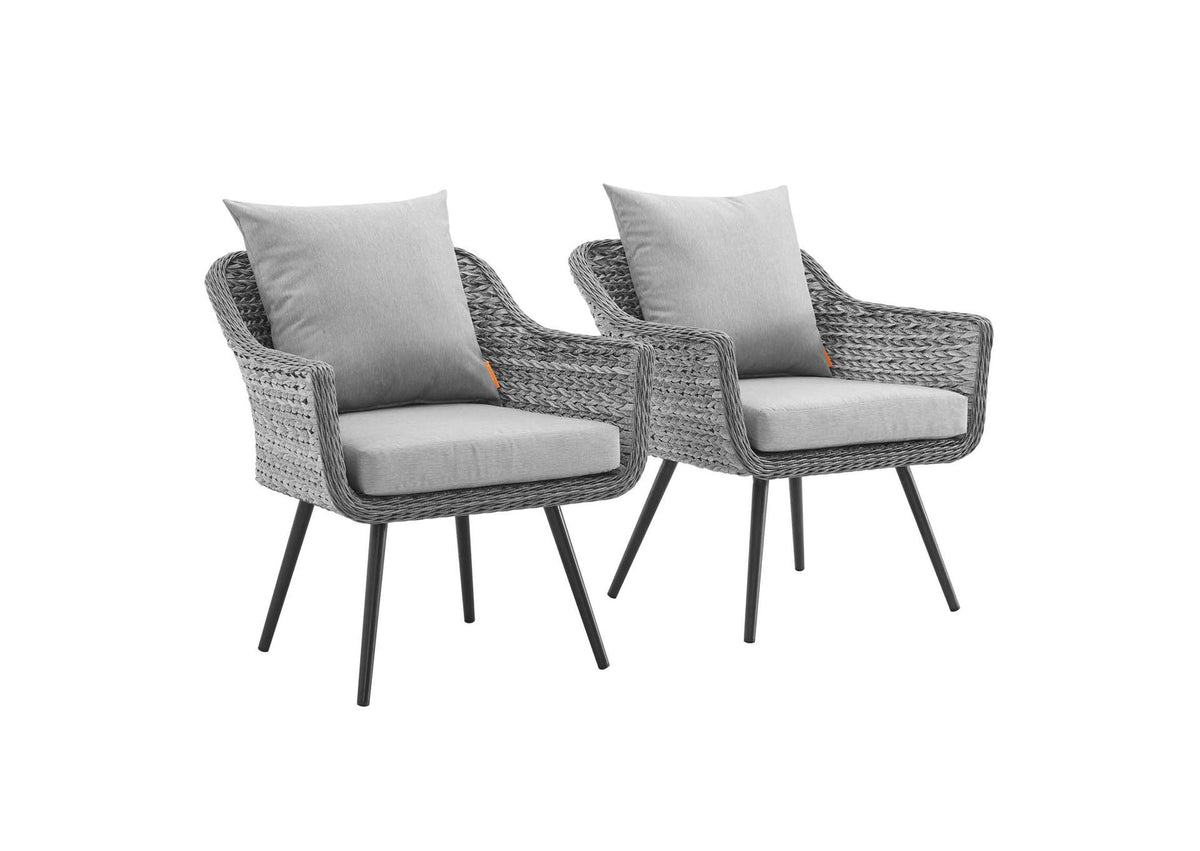 EEI-3176-GRY-GRY-SET Endeavor Outdoor Patio Wicker Rattan Armchair Set Of 2 By Modway