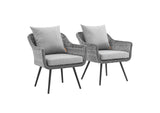 EEI-3176-GRY-GRY-SET Endeavor Outdoor Patio Wicker Rattan Armchair Set Of 2 By Modway
