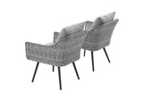 EEI-3176-GRY-GRY-SET Endeavor Outdoor Patio Wicker Rattan Armchair Set Of 2 By Modway