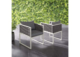 EEI-3183-WHI-GRY-SET Stance Outdoor Patio Aluminum Dining Armchair Set Of 2 By Modway
