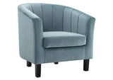 EEI-3188-LBU Prospect Channel Tufted Performance Velvet Armchair By Modway
