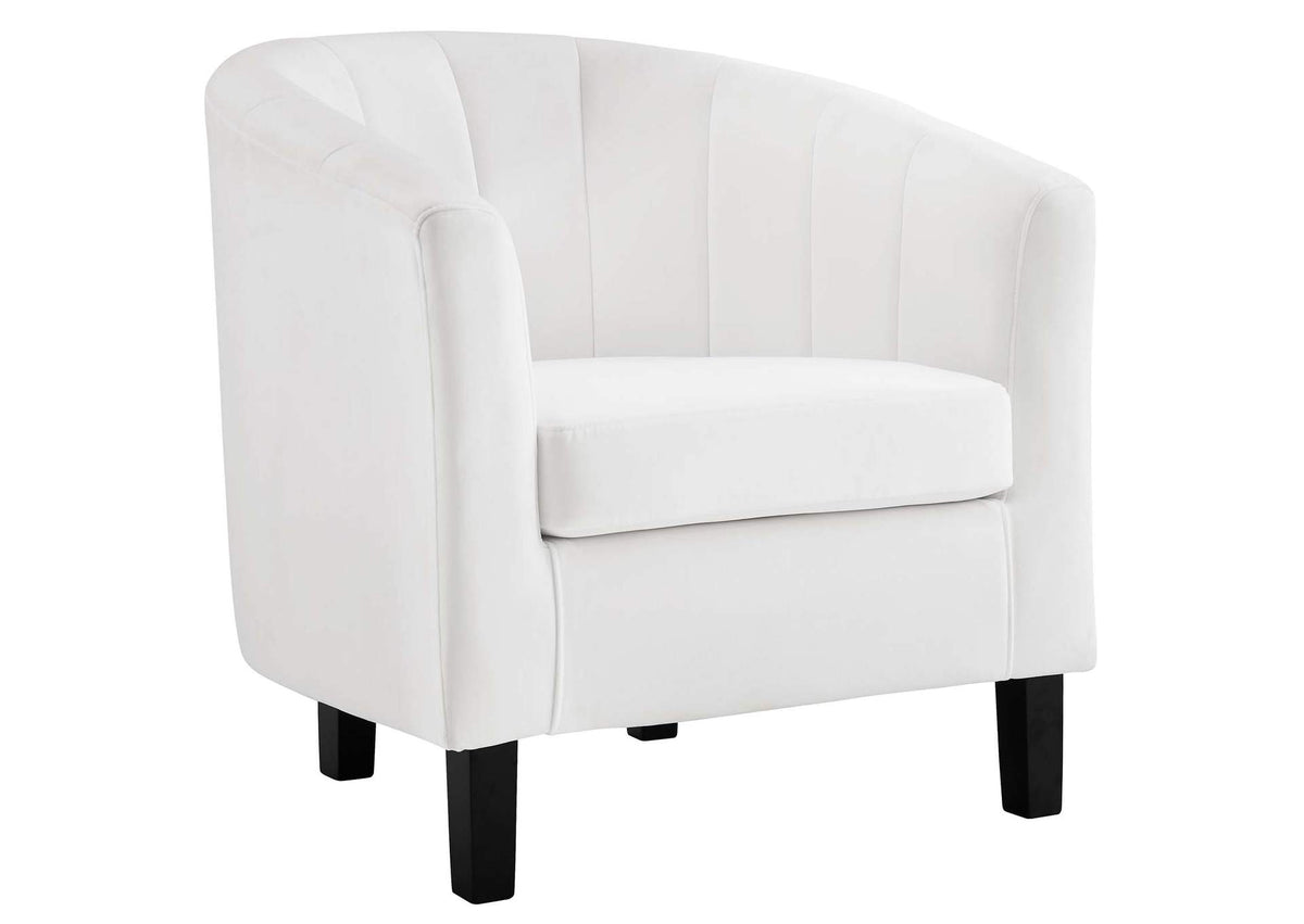 EEI-3188-WHI Prospect Channel Tufted Performance Velvet Armchair By Modway