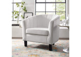 EEI-3188-WHI Prospect Channel Tufted Performance Velvet Armchair By Modway