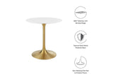 EEI-3208-GLD-WHI Lippa 28" Round Wood Dining Table By Modway
