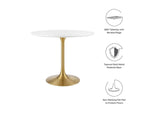 EEI-3209-GLD-WHI Lippa 36" Round Wood Dining Table By Modway