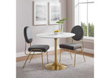 EEI-3209-GLD-WHI Lippa 36" Round Wood Dining Table By Modway