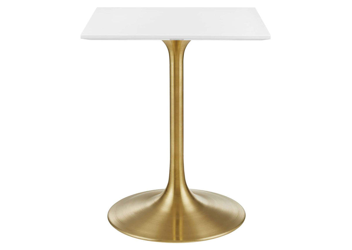 EEI-3210-GLD-WHI Lippa 24" Square Wood Dining Table By Modway