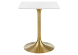 EEI-3210-GLD-WHI Lippa 24" Square Wood Dining Table By Modway