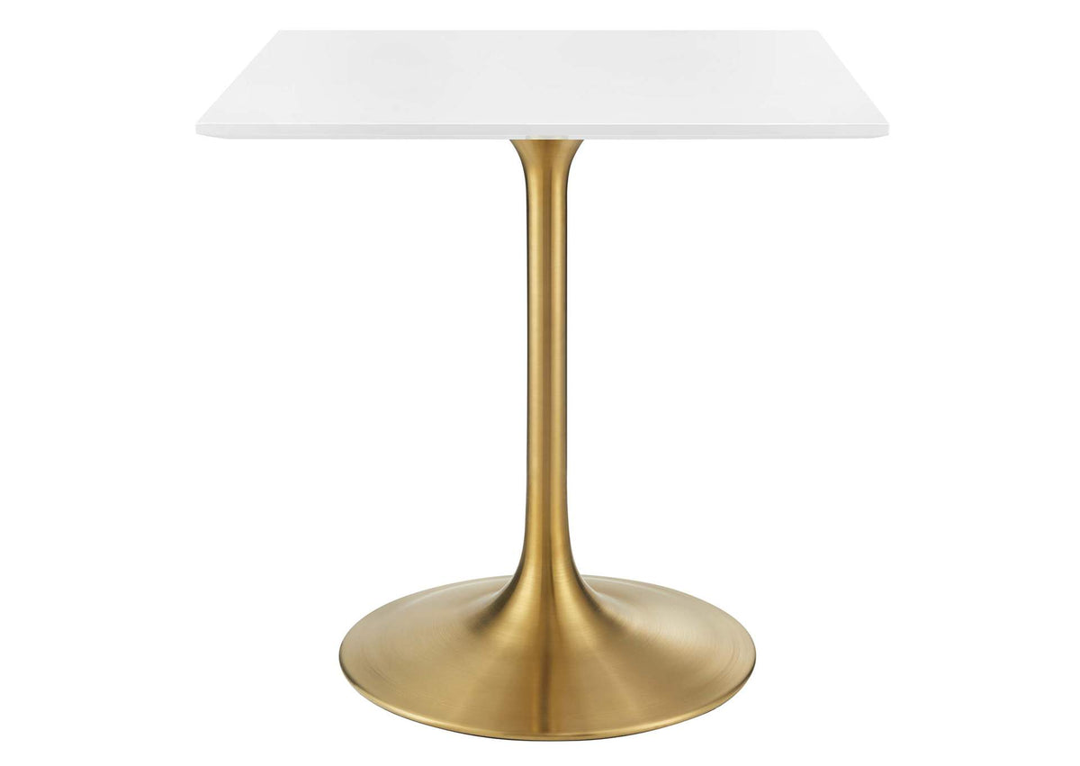 EEI-3211-GLD-WHI Lippa 28" Square Wood Dining Table By Modway