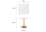 EEI-3211-GLD-WHI Lippa 28" Square Wood Dining Table By Modway
