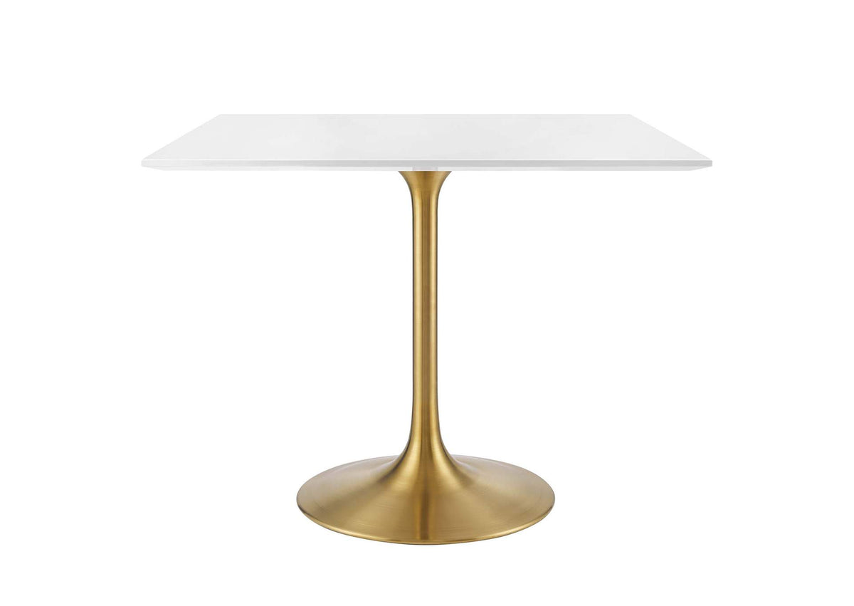 EEI-3212-GLD-WHI Lippa 36" Square Wood Dining Table By Modway