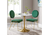 EEI-3213-GLD-WHI Lippa 28" Round Faux Marble Dining Table By Modway