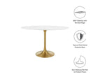 EEI-3215-GLD-WHI Lippa 48" Oval Wood Dining Table By Modway