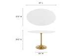 EEI-3215-GLD-WHI Lippa 48" Oval Wood Dining Table By Modway