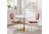 EEI-3215-GLD-WHI Lippa 48" Oval Wood Dining Table By Modway