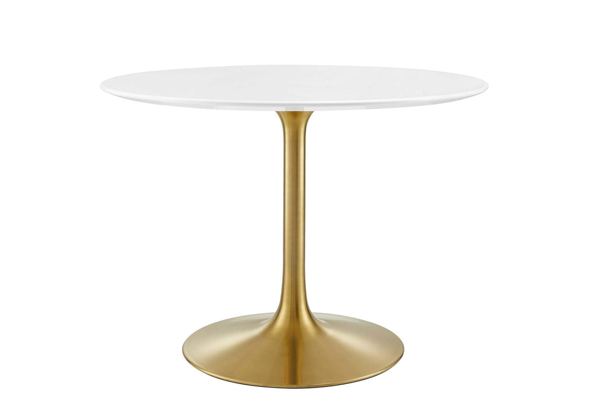EEI-3226-GLD-WHI Lippa 40" Round Wood Dining Table By Modway