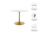 EEI-3226-GLD-WHI Lippa 40" Round Wood Dining Table By Modway