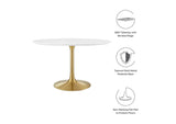 EEI-3227-GLD-WHI Lippa 48" Round Wood Dining Table By Modway