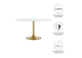 EEI-3228-GLD-WHI Lippa 54" Round Wood Dining Table By Modway