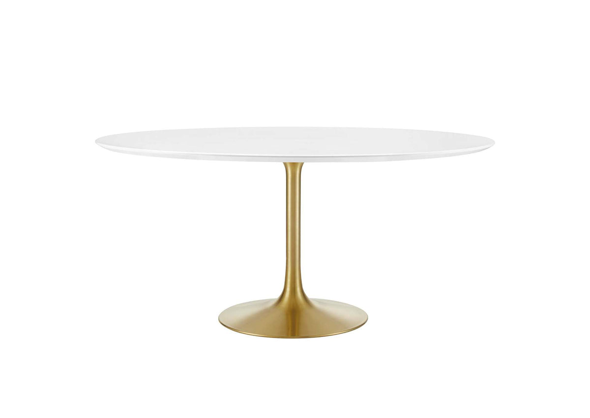 EEI-3229-GLD-WHI Lippa 60" Round Wood Dining Table By Modway