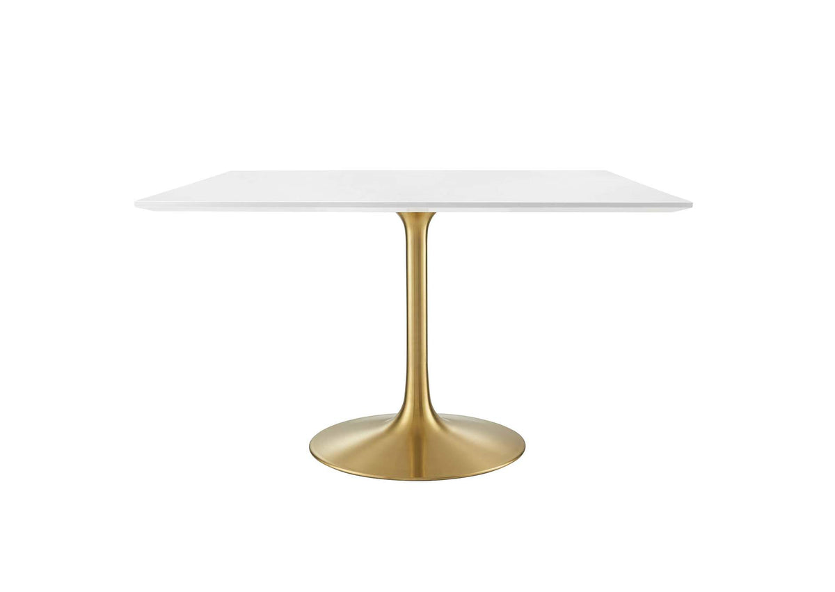EEI-3230-GLD-WHI Lippa 48" Square Wood Dining Table By Modway