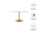 EEI-3230-GLD-WHI Lippa 48" Square Wood Dining Table By Modway