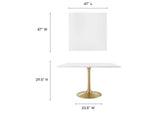 EEI-3230-GLD-WHI Lippa 48" Square Wood Dining Table By Modway