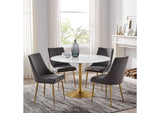 EEI-3232-GLD-WHI Lippa 48" Round Faux Marble Dining Table By Modway