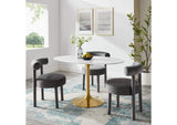 EEI-3235-GLD-WHI Lippa 54" Oval Faux Marble Dining Table By Modway