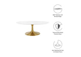 EEI-3248-GLD-WHI Lippa 42" Oval Wood Coffee Table By Modway