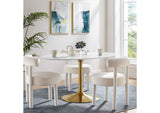 EEI-3254-GLD-WHI Lippa 60" Oval Wood Dining Table By Modway
