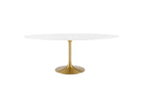 EEI-3255-GLD-WHI Lippa 78" Oval Wood Dining Table By Modway
