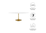 EEI-3255-GLD-WHI Lippa 78" Oval Wood Dining Table By Modway