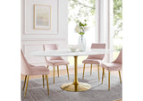 EEI-3255-GLD-WHI Lippa 78" Oval Wood Dining Table By Modway