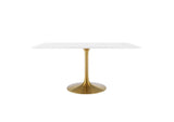 EEI-3256-GLD-WHI Lippa 60" Rectangular Wood Dining Table By Modway