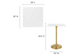 EEI-3263-GLD-WHI Lippa 28" Square Wood Bar Table By Modway