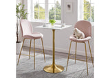 EEI-3263-GLD-WHI Lippa 28" Square Wood Bar Table By Modway