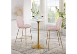 EEI-3264-GLD-WHI Lippa 28" Round Faux Marble Bar Table By Modway